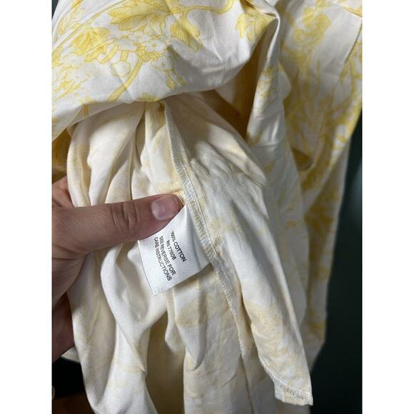 J. peterman Toile De Joey Sleeveless Yellow White Bird Novelty Bird Midi Dress 2 - Picture 7 of 9